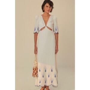 New! Farm RioWomens Off-White Sea of Fish Beaded Dress Size XL #27